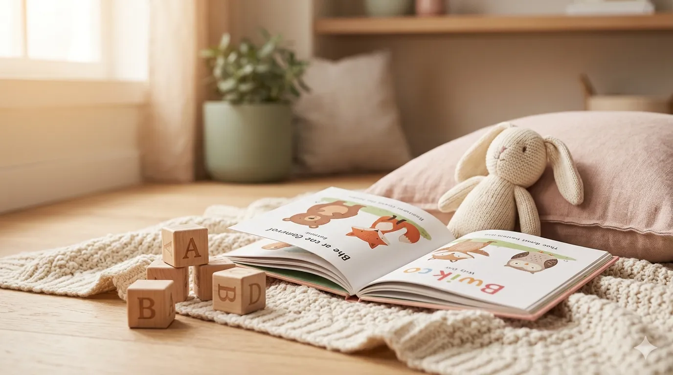 Mare i xiquet de 2 anys mirant un llibre il·lustrat junts